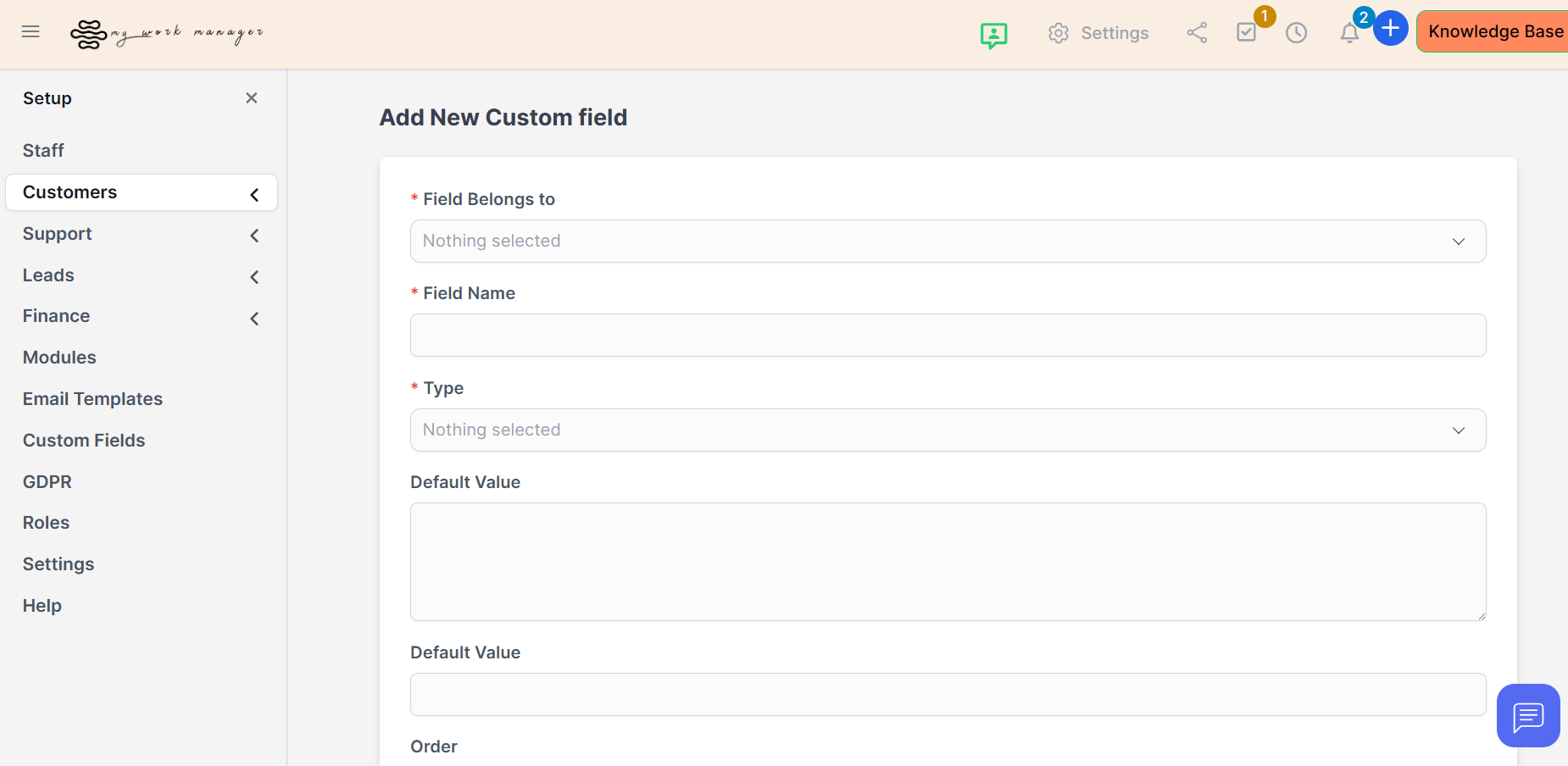 Customers Area Screenshot
